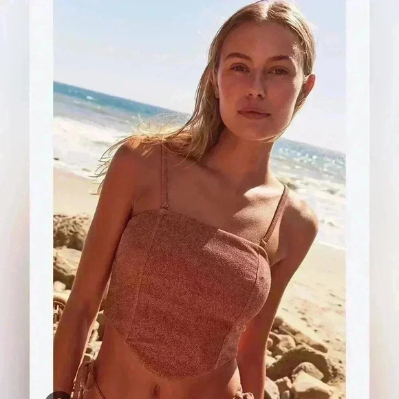 Beach Riot Other - NWT Beach Riot x Free People Daphne Top Shimmer Bronze SMALL